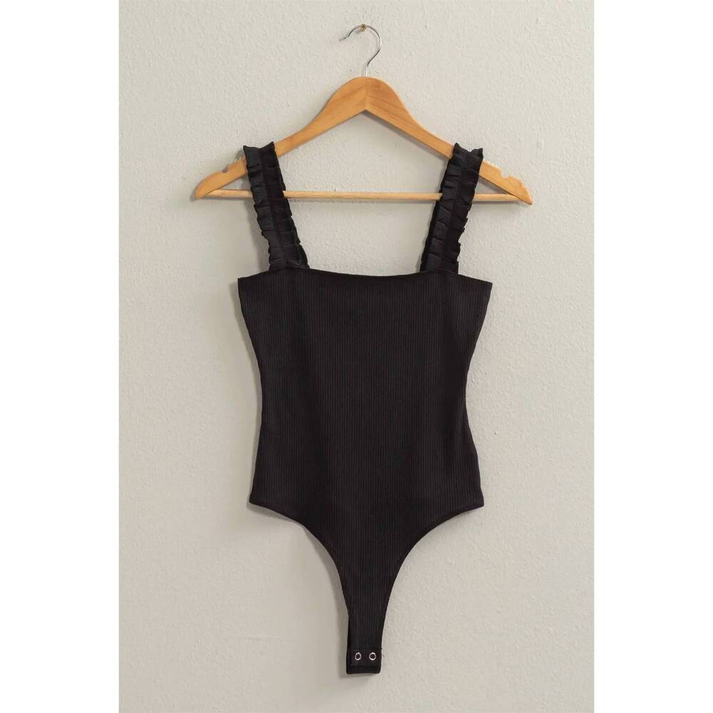NEW HYFVE women's ribbed bodysuit in black